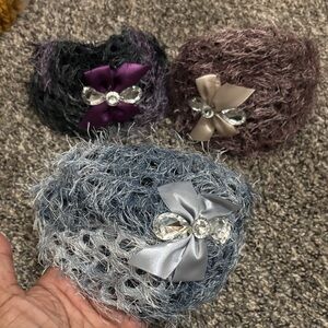 Pretty Angel feathery headbands (3) NEW Assorted Colors steampunk retro boho Y2K